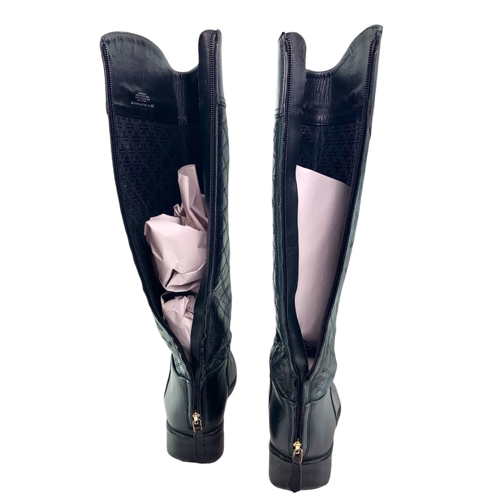 Tory Burch Black Tall Claremont Quilted Riding Boots - Picture 7 of 10